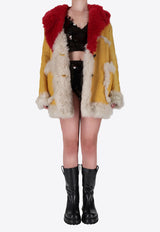 Prada Fur-Trimmed Coat Yellow 56636B1H44_F0RXO
