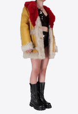 Prada Fur-Trimmed Coat Yellow 56636B1H44_F0RXO