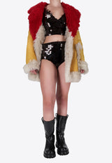 Prada Fur-Trimmed Coat Yellow 56636B1H44_F0RXO