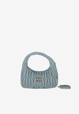 Miu Miu Wander Matelassé Leather Hobo Bag Light Blue 5BC125VOOYAN88_F0035