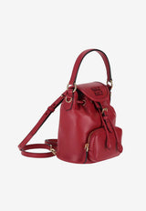 Miu Miu Mini Calf Leather Bucket Backpack Red 5BZ045VOOM2CRW_F0011