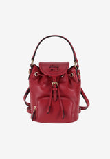 Miu Miu Mini Calf Leather Bucket Backpack Red 5BZ045VOOM2CRW_F0011