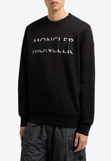 Moncler Logo Print Crewneck Sweatshirt Black L10918G0000489AZY_999