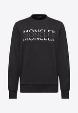 Moncler Logo Print Crewneck Sweatshirt Black L10918G0000489AZY_999