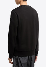 Moncler Logo Print Crewneck Sweatshirt Black L10918G0000489AZY_999