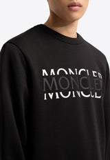 Moncler Logo Print Crewneck Sweatshirt Black L10918G0000489AZY_999