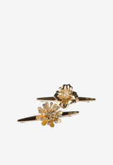 Miu Miu Flower-Shaped Hair Clips Gold 5IF2752IF1_F05F8