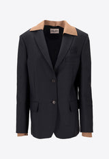 Miu Miu Single-Breasted Buttoned Blazer Navy MH2042SAM112I1_F0141