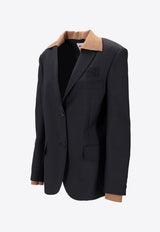 Miu Miu Single-Breasted Buttoned Blazer Navy MH2042SAM112I1_F0141