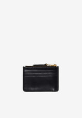 Miu Miu Matelassé Leather Logo Zip Cardholder Black 5MC093AFPP_F0002