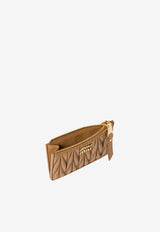 Miu Miu Matelassé Leather Logo Zip Cardholder Caramel 5MC093AFPP_F098L