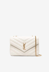 Saint Laurent Large Loulou Shoulder Bag White 803541AAEAX_9207