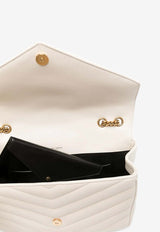 Saint Laurent Large Loulou Shoulder Bag White 803541AAEAX_9207