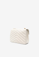 Saint Laurent Large Loulou Shoulder Bag White 803541AAEAX_9207