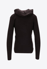 P.A.R.O.S.H Leila Wool Ribbed Bodysuit with Hood Brown D500713LEILA25_086