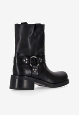 P.A.R.O.S.H Buckled Leather Ankle Boots Black D060124MISHOE25_013