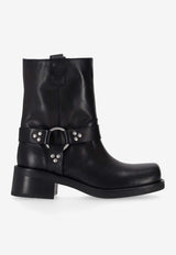 P.A.R.O.S.H Buckled Leather Ankle Boots Black D060124MISHOE25_013