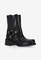 P.A.R.O.S.H Buckled Leather Ankle Boots Black D060124MISHOE25_013