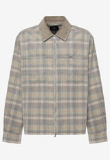 Represent Cord Zip Flannel Check Shirt Multicolor MLM10056945_MINERAL_41114771