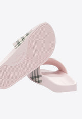 Burberry Check Patterned Slides Pink 8123607_4707961a-3c6b-45bd-8c36-17e02e8dfc32