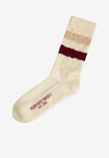 Golden Goose DB Striped Textured Ribbed Socks White GUP00883P000488_12295