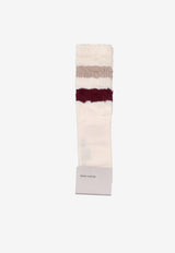 Golden Goose DB Striped Textured Ribbed Socks White GUP00883P000488_12295