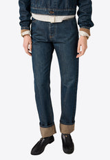 Miu Miu Logo Straight-Leg Jeans Blue GWP575SOOO17OM_F0008
