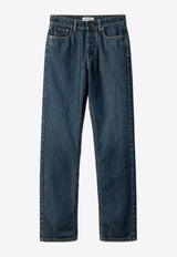 Miu Miu Logo Straight-Leg Jeans Blue GWP575SOOO17OM_F0008