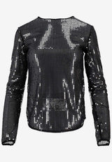 Isabel Marant Hilda Sequined Top Black HT0736FAC4J09I_08GM