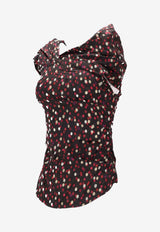 Isabel Marant Esen Gathered Polka Dot Top Multicolor HT0737FAC4J02I_BKRD