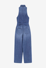 PINKO Visione Wide-Leg Denim Jumpsuit Blue 106399A33JPJL_Lavaggio rinse_44129940