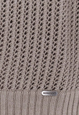 Represent V-neck Knitted Polo T-shirt Gray MLM10072537_VINTAGE KHAKI_41114725