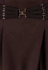 Buckled Satin Mini Skirt