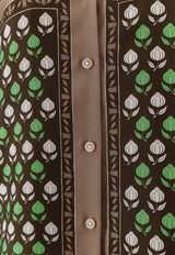 Tory Burch Printed Silk Shirt Multicolor 180750209_Brown_40005175