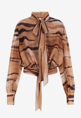 Animal Print Tied Shirt