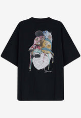 Barrow Graphic Print Beaded T-shirt Black S6BWUATH099110_Black_54417867