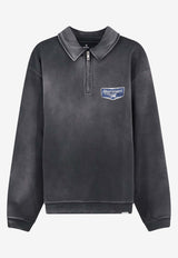 Represent Nothing Faster Half-Zip Faded Sweatshirt Black MLM10061704_STAINED BLACK_41114621