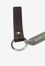 Our Legacy Logo Engraved Leather Keychain Brown A4258RBLBROWN LEATHER_8ec741a3-13b4-4f81-936e-0b1574a2f4f8