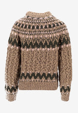 Moncler Grenoble Mock-Neck Jacquard Wool Sweater Beige K20989C00003M7948_F25