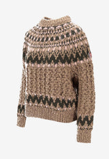 Moncler Grenoble Mock-Neck Jacquard Wool Sweater Beige K20989C00003M7948_F25