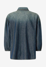 PINKO Danae Faded Denim Shirt Blue 106596A37KPJC_Lavaggio medio_44129947