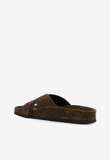 Tom Ford Crisscross Straps Suede Sandals Brown J1582LCL046NGAN_KHAKI_40468803