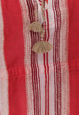 Striped V-neck Cover-Up