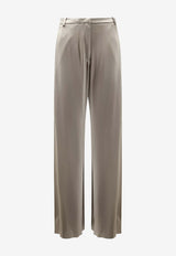 ALYSI Flared Satin Wide-Leg Pants Gray 116162P6221TAUPE_Beige_54417869