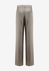 ALYSI Flared Satin Wide-Leg Pants Gray 116162P6221TAUPE_Beige_54417869