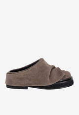The Attico Mini Robin Suede Flat Mules Taupe 250WSH00855_215