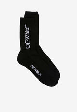 Off-White Bookish Ribbed Socks Black OMRA085C99KNI001_1001