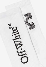 Off-White Arrow Scribble Ribbed Socks White OMRA085F25KNI004_0110