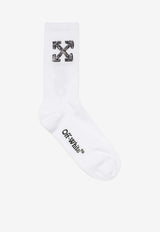 Off-White Arrow Scribble Ribbed Socks White OMRA085F25KNI004_0110