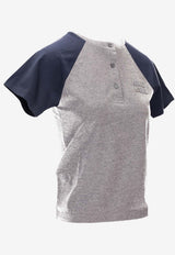 Miu Miu Henley Logo T-shirt Gray MJNA18SOOO1842_F0MZQ